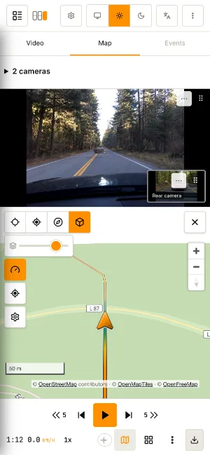 everydashcam на телефоне: плеер с картой маршрута